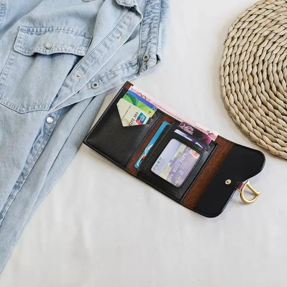 Women Short Wallet Small Fashion Luxury Brand Leather Purse Ladies Card Bag For Women Clutch Female Purse Money Clip Wallet 2