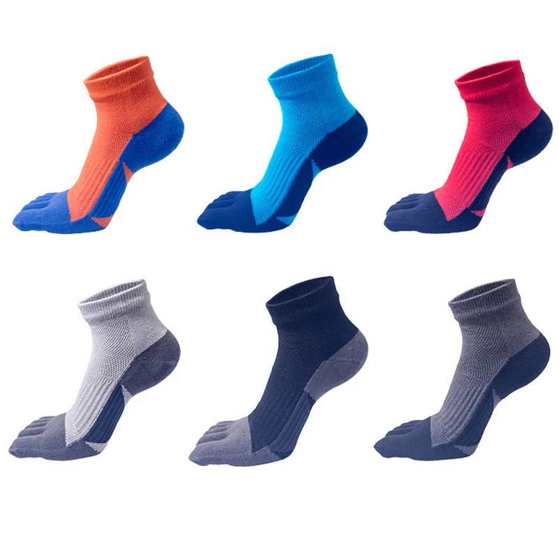 5 Pairs High Quality Man Sport Socks Five Fingers Compression Cotton Short Cycling Running Hiking Travel Men's Socks with Toes