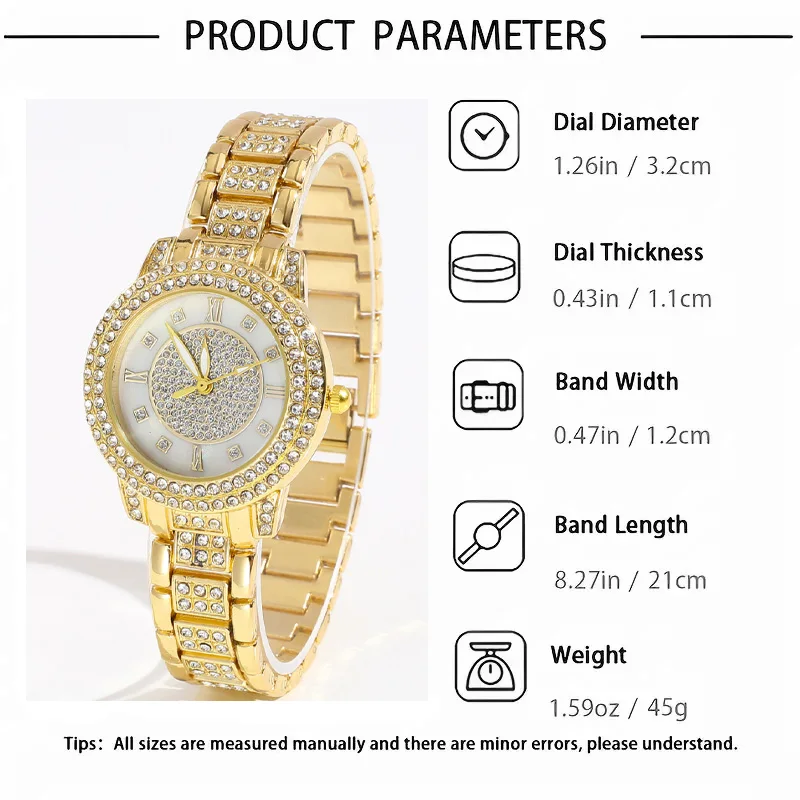 Elegant 6-Piece Ladies' Watch and Accessories Set - Luxurious and High Quality, Perfect Gift Choice
