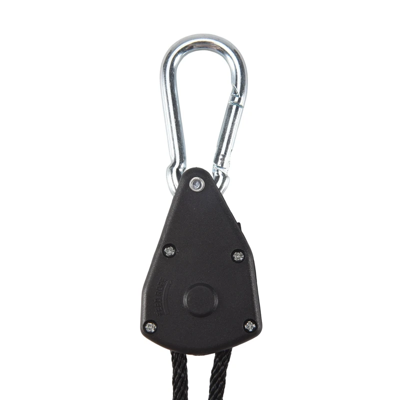 Hot 6PCS Adjustable 1/8Inch Lanyard Hanging For Tent Fan Led Grow Plant Lamp Rope Ratchet Hanger Pulley Lifting Pulley Hook