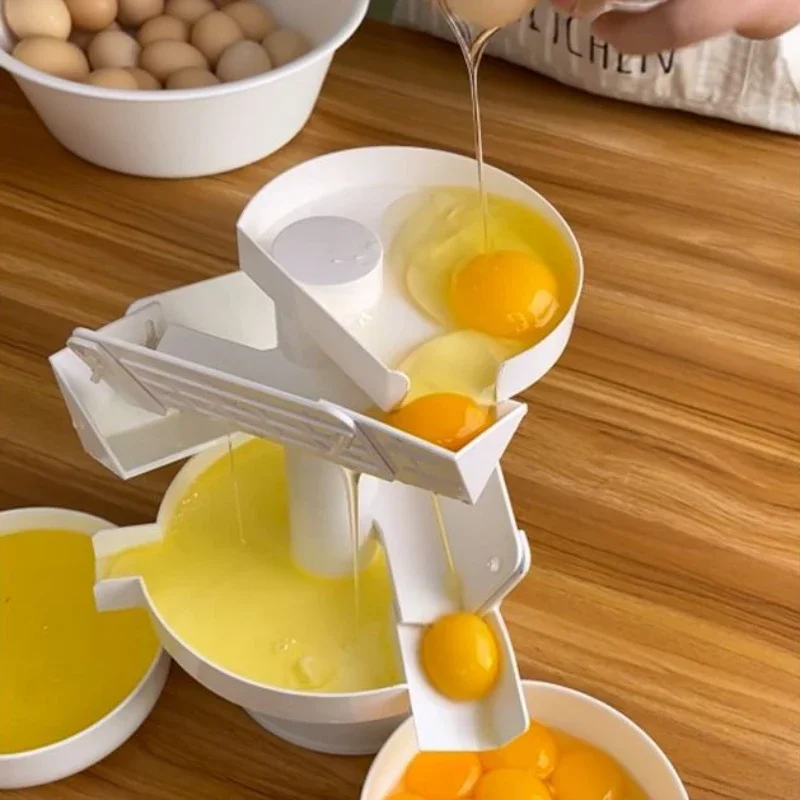Large Egg White Separator Egg White and Yolk Kitchen Baking Gadgets Plastic Separator Machine Household Attachment New