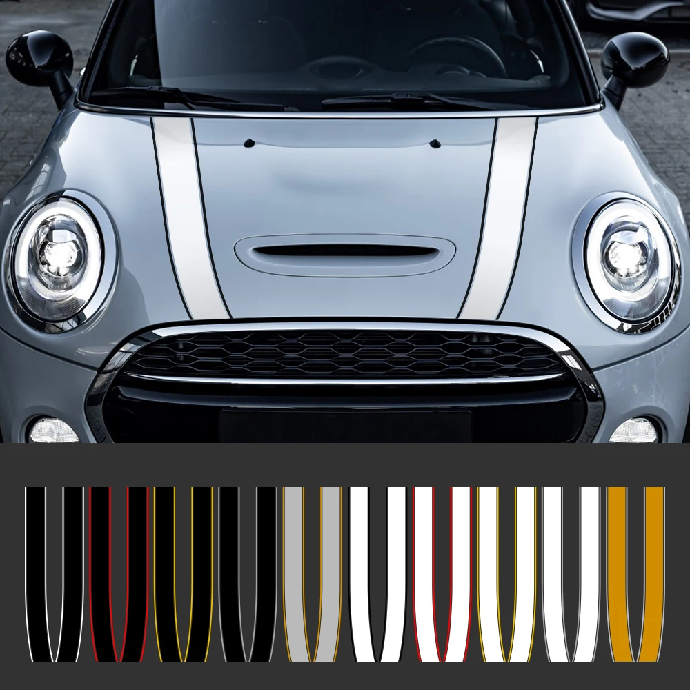 

Car Engine Hood Bonnet Sticker Stripes Decals Decor for Mini Cooper S JCW R55 R56 R60 R61 F54 F55 F56 F60 Car Accessories