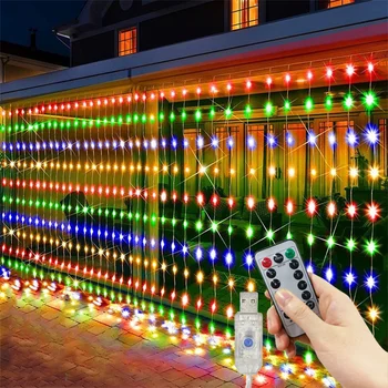 Christmas Home Decoration 3/4/6M Festoon LED Curtain Lights Fairy Garland on The Window USB 8 Modes Light String Wedding Party
