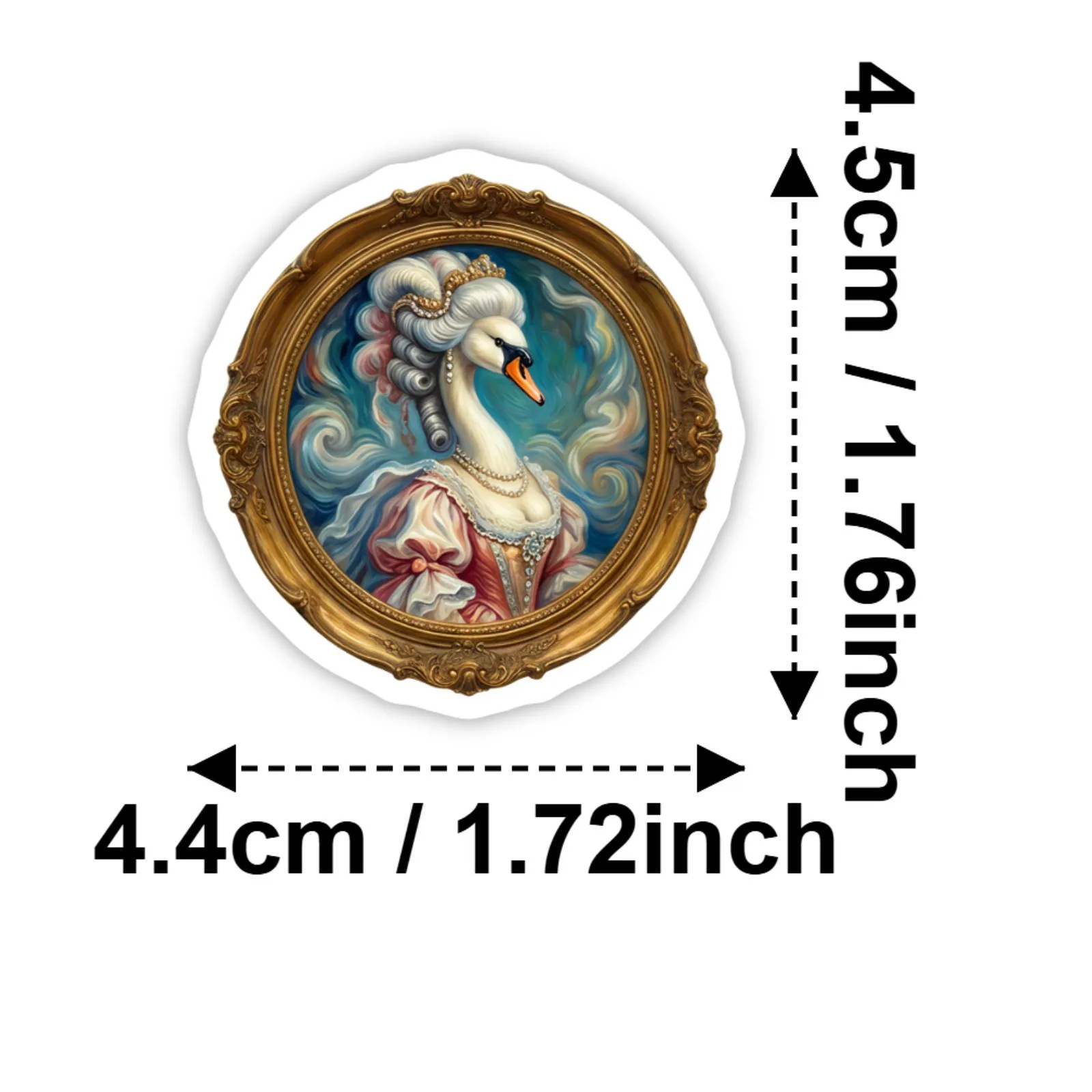 50Pcs 유럽 프레임 동물 스크랩북 스티커 클래식 고귀한 스타일 방수 장식 컵 전화 앨범 파일 폴더 스케이트 데칼