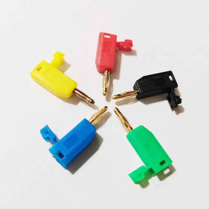 

NCHTEK 5 color Mini 2mm Radioshack Stackable Banana Plug Male Jack, Gold Pin ,100pcs , Free shipping