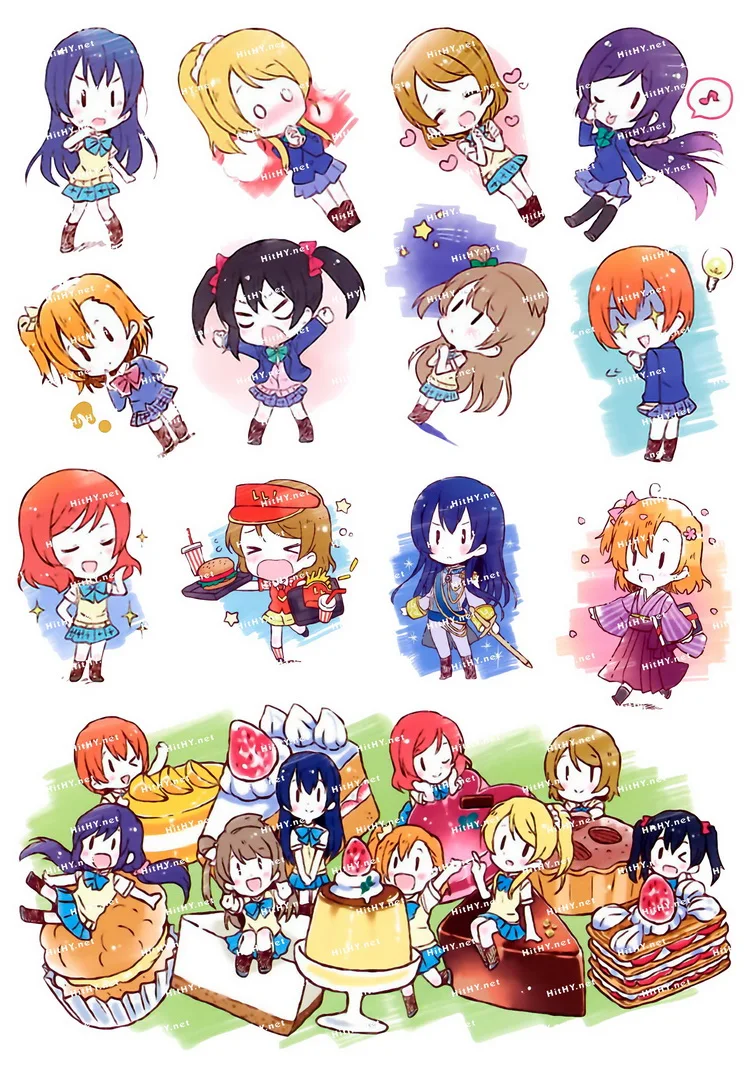 1 Sheet(21x15cm) Lovelive!school Idol Project Waterproof Diy Album Diary  Luggage Label Sticker Anime Fans - Costumes Diy - AliExpress