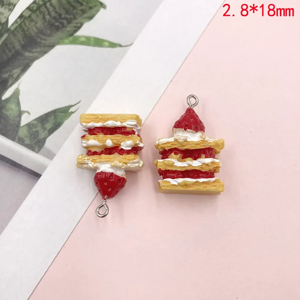 10Pcs Mini Cake Resin Charms for DIY Craft Earrings Necklace Bracelet Jewelry Making Accessories Flat back Cabochon Pendants