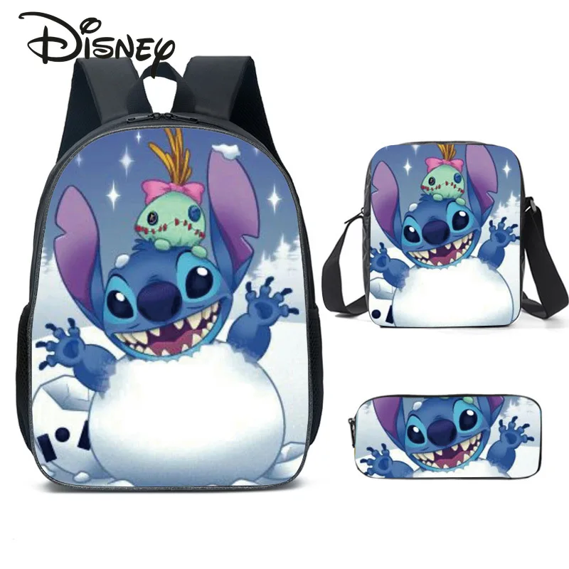 

Disney Stitch Children's Backpack Cartoon Cute Boys and Girls Backpacks 3-Piece Set Large Capacity Fashion Children's School Bag