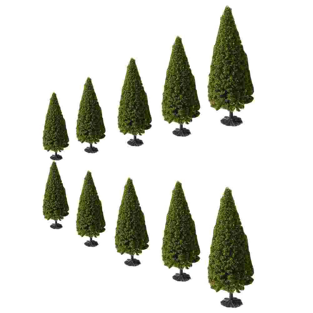 

10 Pcs Christmas Decor Tree Model Artificial Pine Trees Landscape Construction DIY Models Sand Table