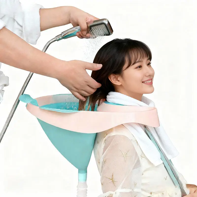 접이식 샴푸볼, 조절 가능한 목 스트랩, 헤어 세척용 세면대, 헤어 살롱, 임산부, 노인, 어린이용 케어 샴푸 싱크