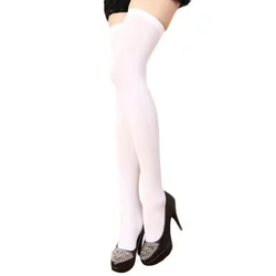 Elegant Black and White Over - the - Knee Stockings - One Size (White)