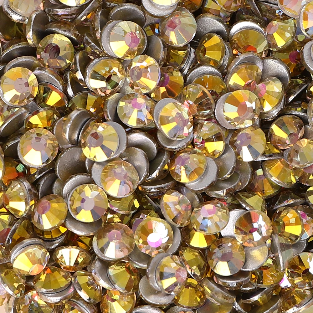 QIIY SS6-SS30 Neue Farben Glas Kristall Strass Flatback Glitter Strass Steine Für Nail art Zubehör DIY Handwerk Dekoration – Detail 13