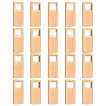20Pcs Wood Beer Bottle Opener Wooden Handle Corkscrew Stainless Steel Openers Bar Kitchen Accessories Party Gift