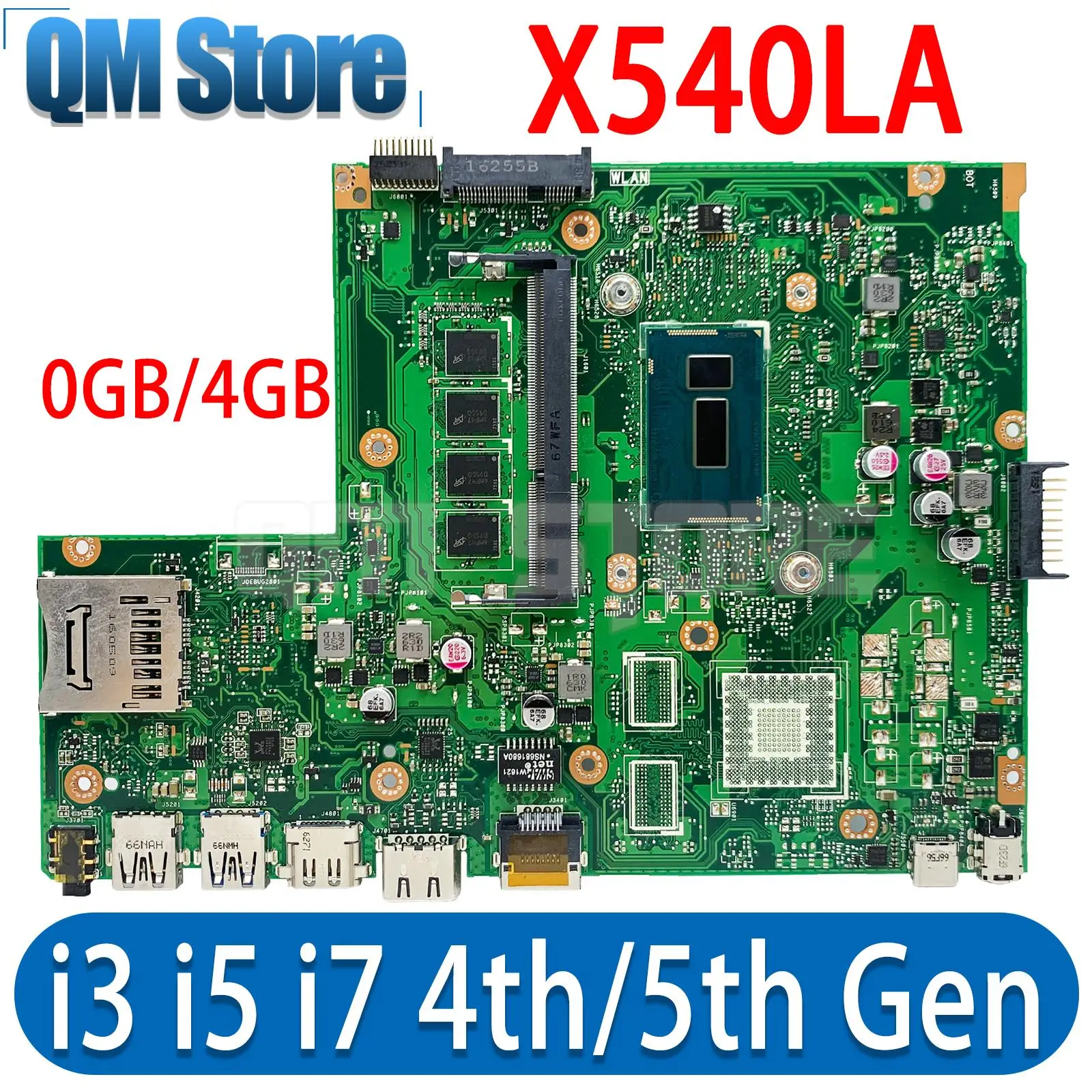

Ноутбук X540LA, бриллиантовый VivoBook X540L A540LA F540LA X540LJ, материнская плата для ноутбука i3 i5 i7 4-го/5-го поколения 0G/4G/RAM UMA