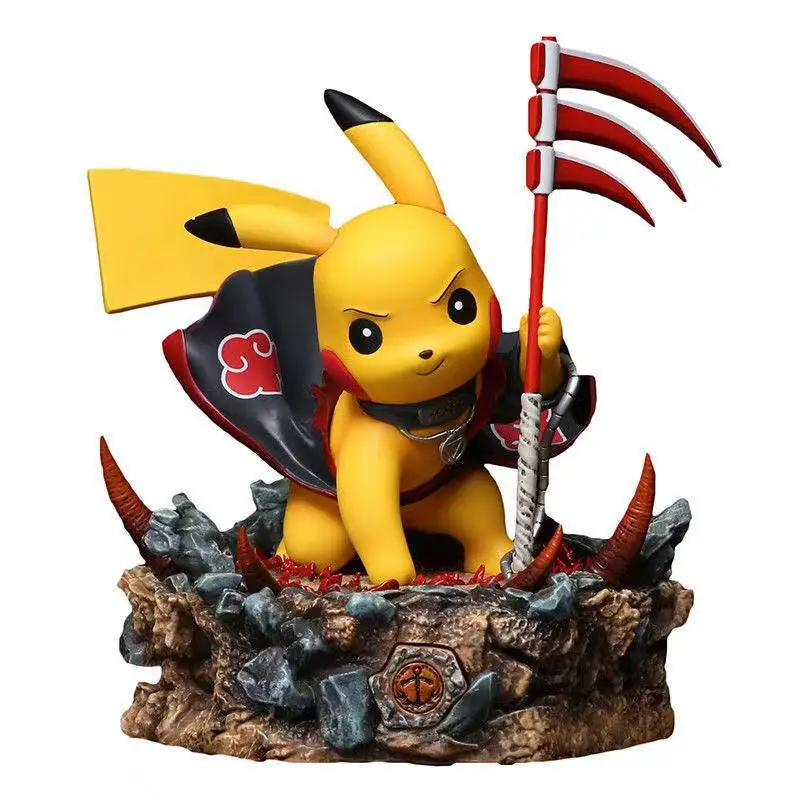 

10CM genuine pokemon anime peripheral cosplay Sasuke naruto Pikachu boxed model figure hand-made decoration supplies girl gift