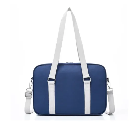 JK Uniform Handbag Preppy Style Canvas Shoulder Bags For Women Japanese Solid Large Capacity Bags