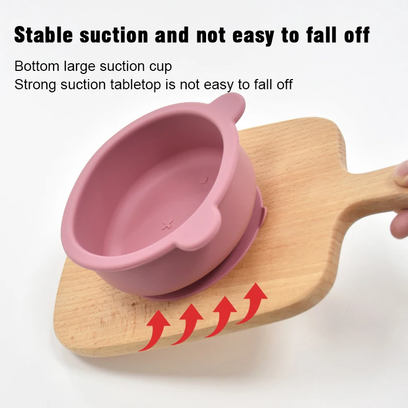 BPA Free Baby Silicone Feeding Bowl Cartoon Dishes For Kids Suction cup Anti-Drop Non-Slip Dinnerware Autonomous eating training 4