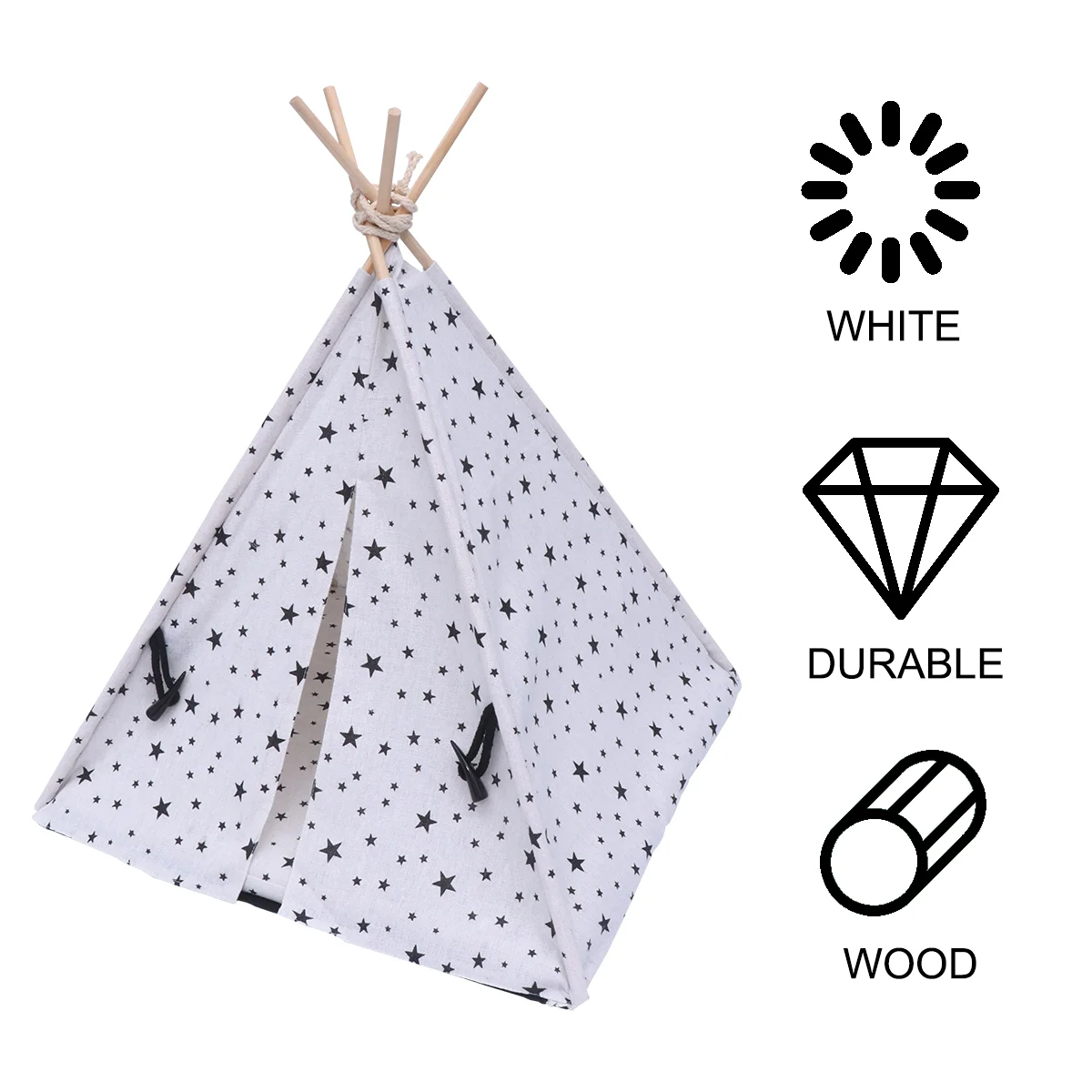 

Pet Tent Dog Beds Indoor Cat Cage and House Breathable Polyester Wooden Portable Outdoor Kennel Pets