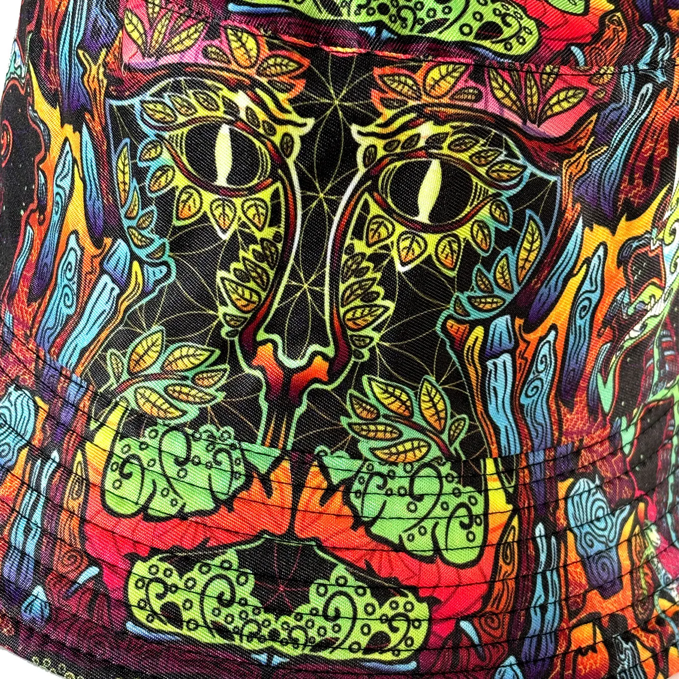 Flowerpower Peace Bike Retro Punk Hippie Fischerhut, beidseitig tragbar, künstlerisches Poster-Design, auffälliger Bucket Hat, beidseitig bedruckter Bucket Hat, Unisex-Modeaccessoire für Outdoor-Sport und Freizeit, geeignet für Festivals, Partys und Abenteuer. – Detail 21