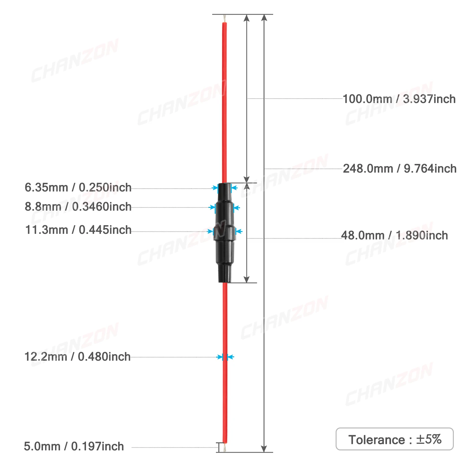 10pcs 5x20 Inline Glass Auto Fuse Boxes Holder Screw Tube Case Blow Hold Support 24V 250V 125V AC 12V 3amp 5x20mm 22 AWG Wire fuse holder car fuses kit glass fuse kit
