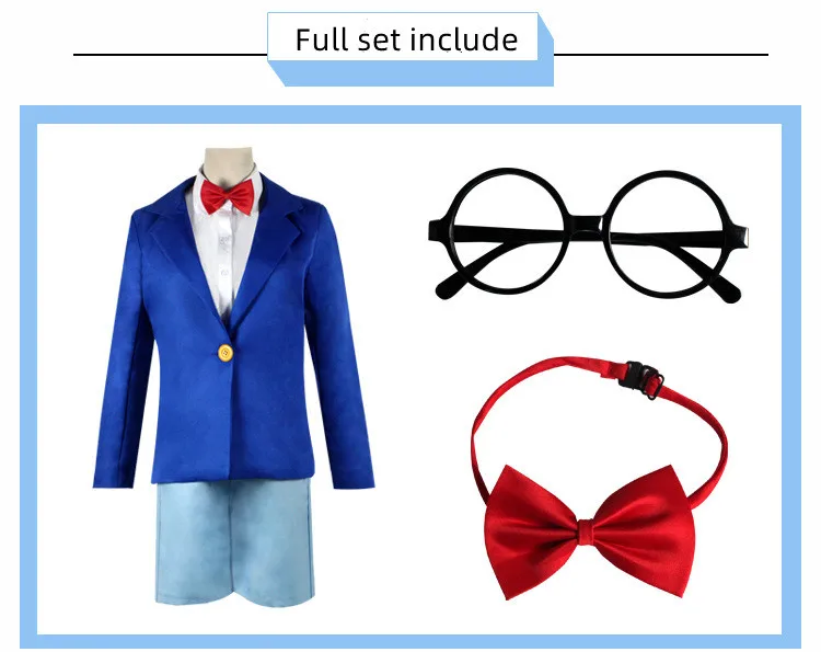 Detective Conan Edogawa Conan School Uniform Cosplay Costume Set (Unofficial)