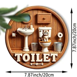 Rustic Country Gnome Decorative Wooden Plate for Bathroom or Farmhouse Entrance, Charming Home Accent (WHITE)
