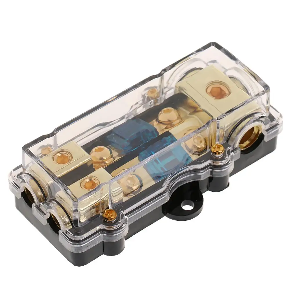 Power Distribution Block Fuse Holder Fuse Box Holder Car Audio Fuse Holder Distribution Block 3 In 2 Out Circuit Protector Fused Distribution Block for protecting car's audio system