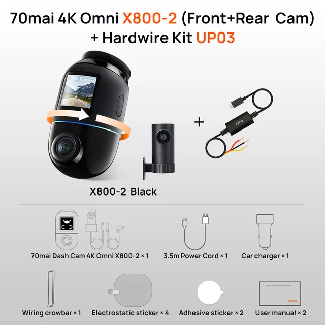 セキュリティ 70mai Dash Cam Omni 64G Keep your car or truck safe with the 70mai Omni Dash Cam