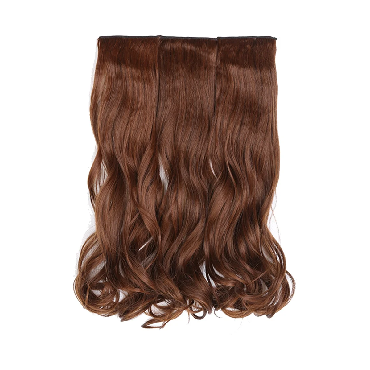 

55cm Thickened Three-Piece Wig Set Large Wavy Long Curly Wig High Temperature Hair Wire Wig Light Brown Long Wavy Roll