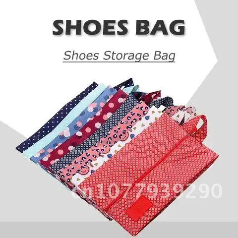 

Nylon Shoe Organizer Foldable Storage Portable Underwear Sock Handle Bags Color Waterproof Dustproof Travel Shoe Storage Bag