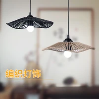 Pendant Lamp Shade Paper Rope Rattan Boho Handwoven Wicker Lampshade Home Deco Interior 1