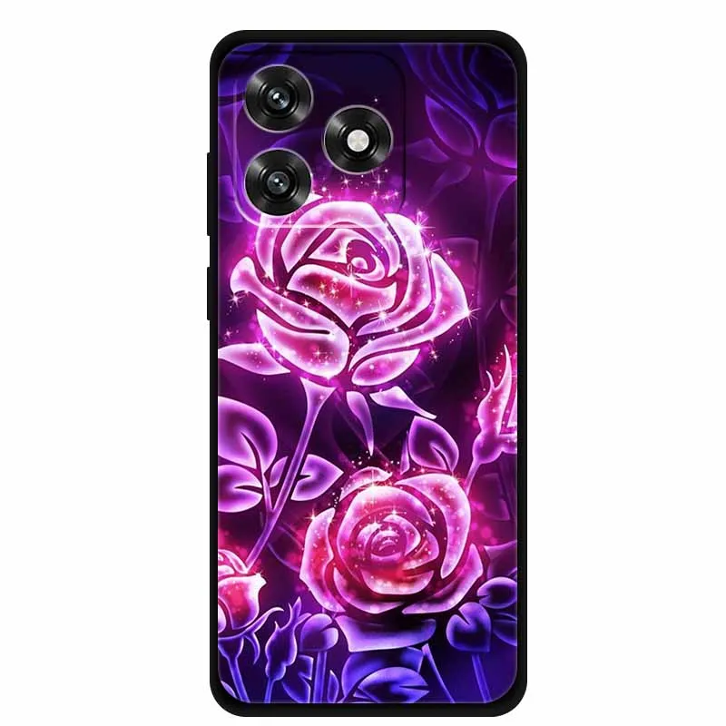 Black TPU Cartoon Soft Silicone Shockproof Case - Protective Back Cover