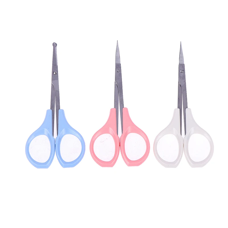 3 Sizes Eyebrow Scissor Stainless Steel Curved Nails Dead Skin Nose Hair Remover Clip Trimmer Pedicure Makeup Tool