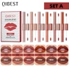 QIBEST Double-head Matte Velvet  Liquid Lipstick Long Lasting Non-Stick Cup Nude Mirror Lipgloss For Women Lips Makeup Cosmetics 1