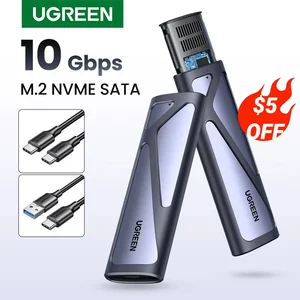 UGREEN Корпус SSD M2 Корпус NVME M.2 к USB Type C 3.1 SSD-адаптер для NVME PCIE NGFF SATA M/B Key SSD Disk Box M.2 SSD Case