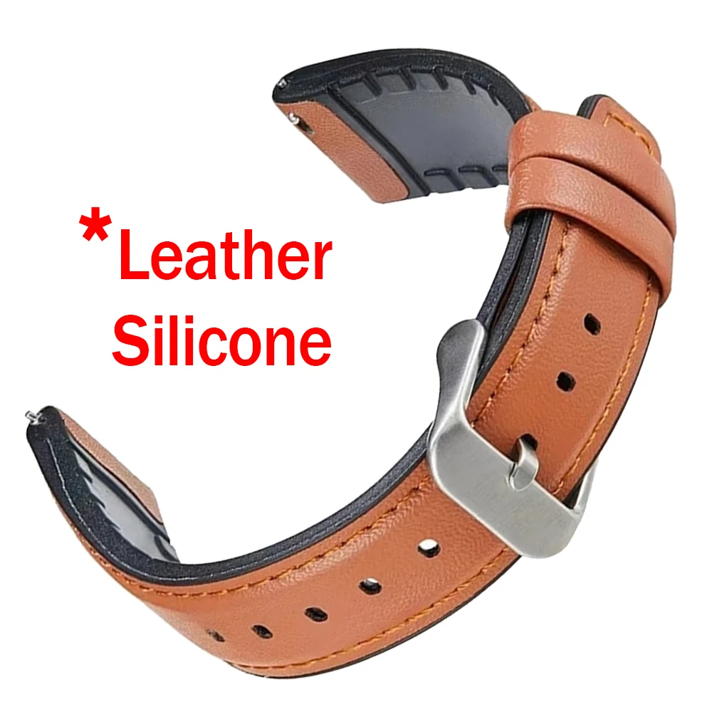 22mm Leather Strap for Garmin Watches - Compatible Replacement Watchband