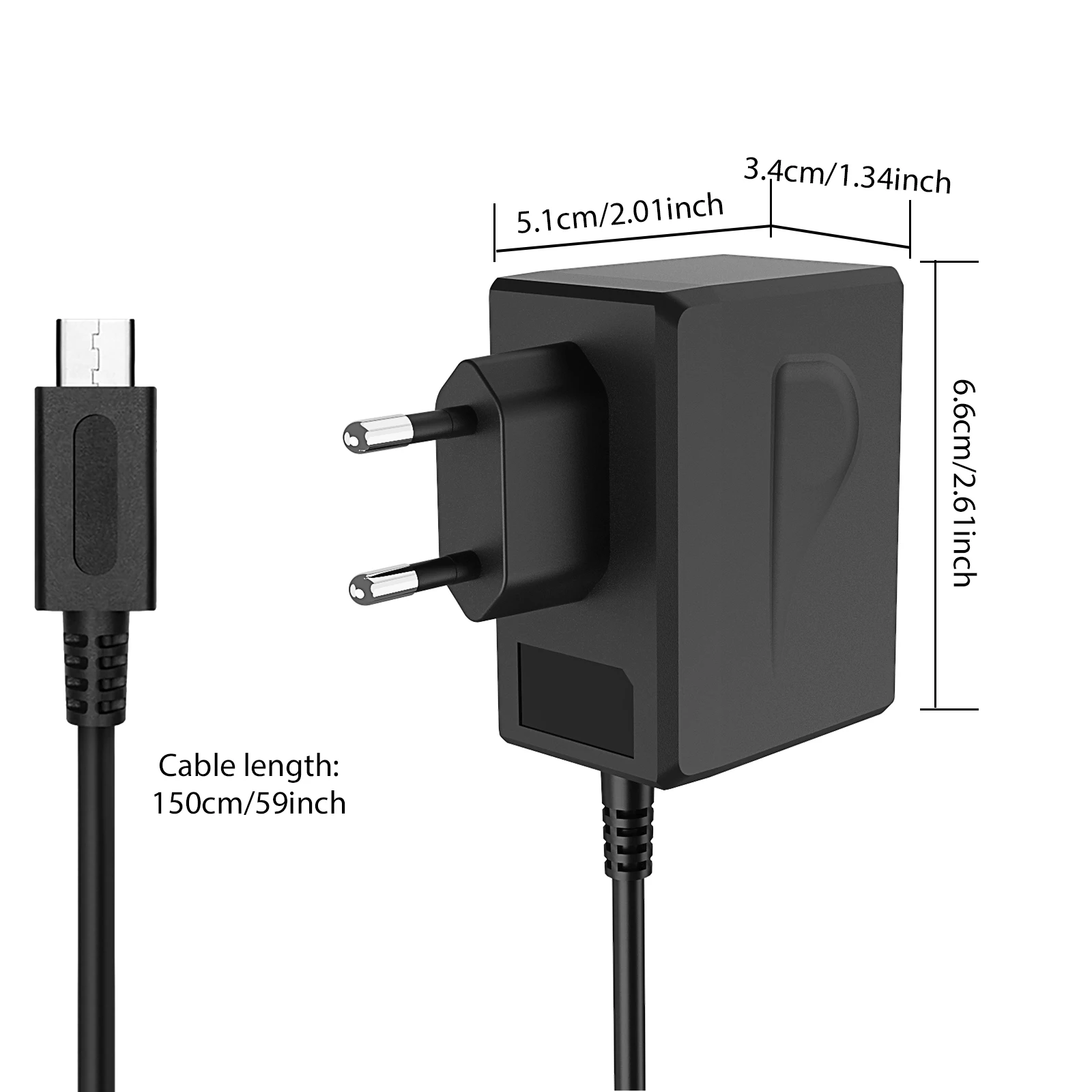 Nintendo Switch fast charger, compatible with Switch Lite/LOED/Switch dock fast charging, cable length 1.5m/C port/EU specificat