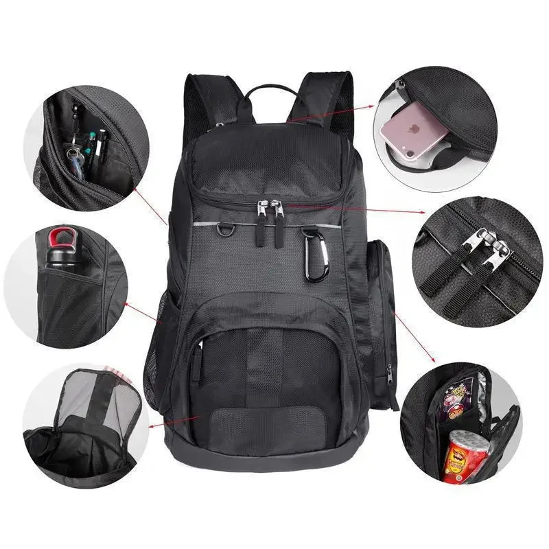 Sports Backpack Basketball Backpack Multi-function Large Capacity Outdoor Football Gym Bag with Ball Compartment