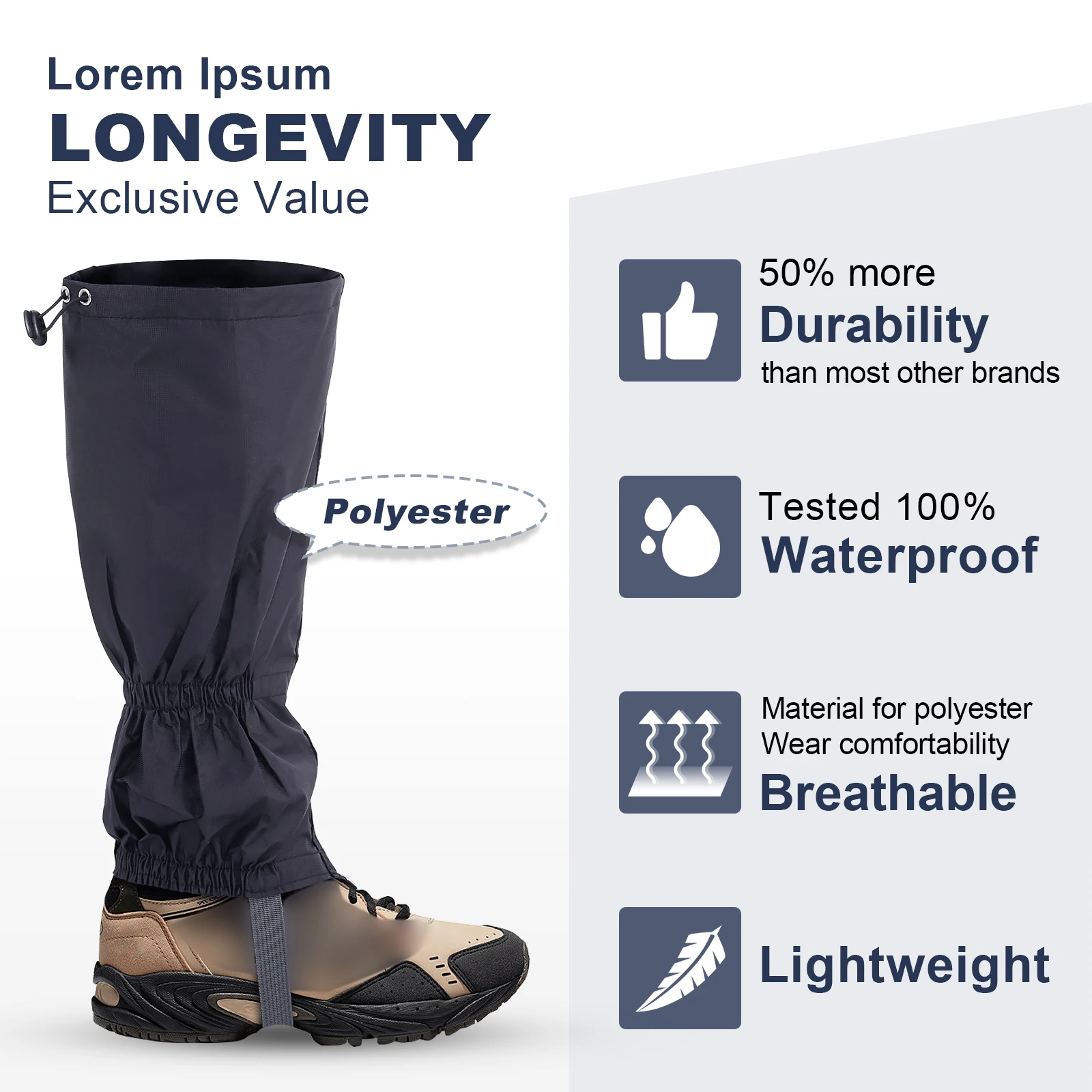 Waterproof Outdoor Hiking Gaiters 3