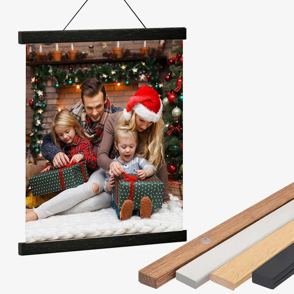 DIY Magnetic Wood Poster Frame Teak/Pine Photo Hangers Hanging Kit for Pictures Canvas Prints Poster Scroll Artwork Print Holder photo frame wood canvas frame wood photo frame wood frame wood picture frame art frames