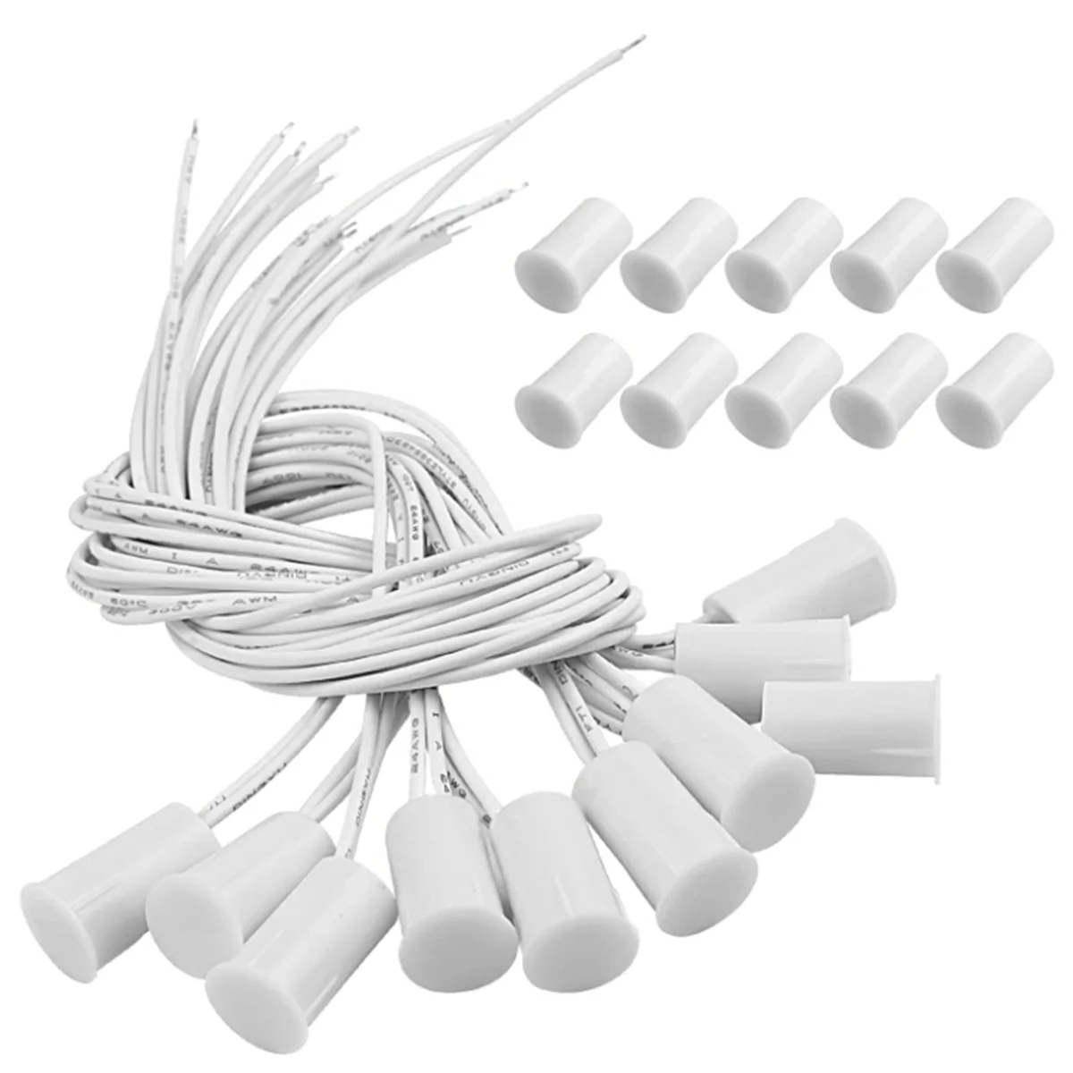 New Magnetic Door Switch RC-33 NC Recessed Wired Security Window Door Sensor Alarm White- (10 Sets)