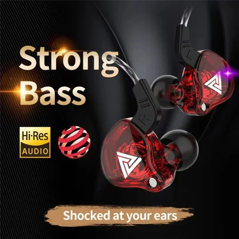 New Sport Headset with Microphone 3.5mm Wired Headphones QKZ AK6 In Ear Earphone for iPhone In Ear Mic Stereo Race Headset 6