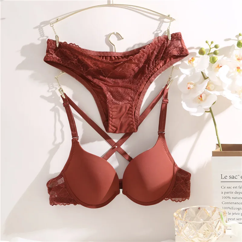 2PCS Sexy Lingerie Set Seamless Brassiers +Lace Thongs Bra For Women  Wirefree Underwear Intimates Transparent Top And Panty Sets - AliExpress