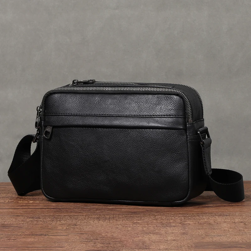 

Brand Men's Shoulder Bag Real Genuine Leather Classic Messenger Bag Simple Crossbody Bags High Quality Leather boys Flap Bags