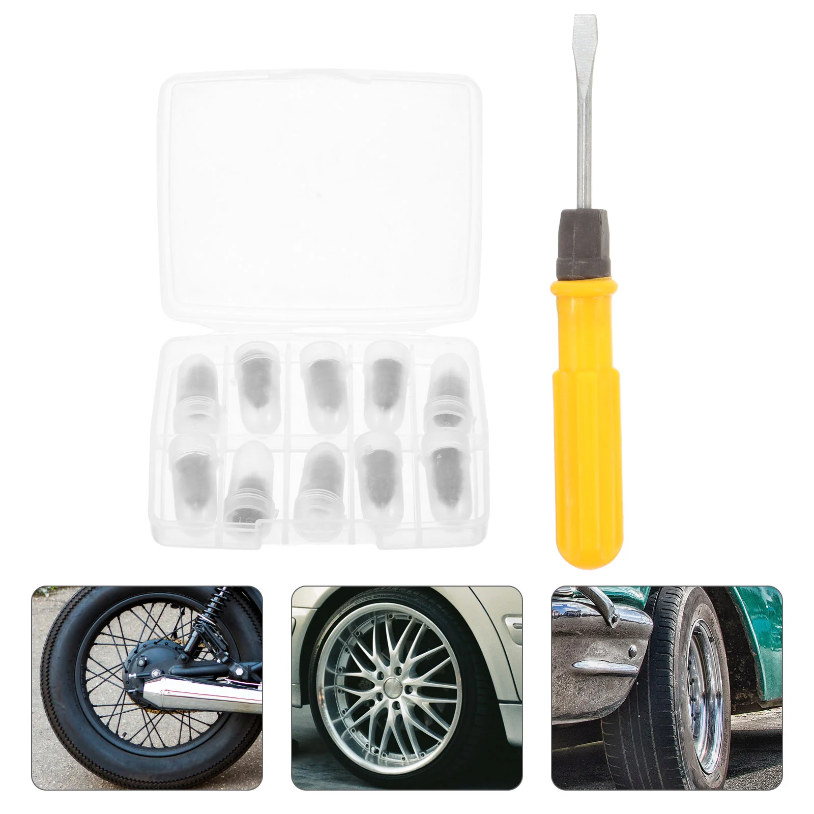 

Tire Repair Nails Car Screw Rubber Patch Repairing Plug Kit Metal Vacuum Mending