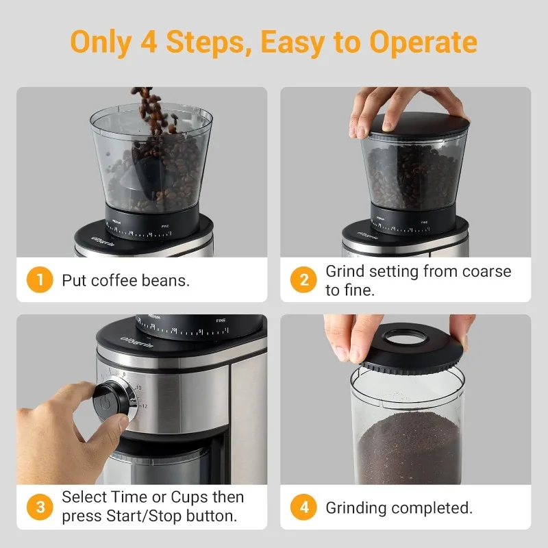 Ollygrin Kaffeeühle Elektrisch 30 Ahlstufen Kaffee Produktbild-Vorschau 5