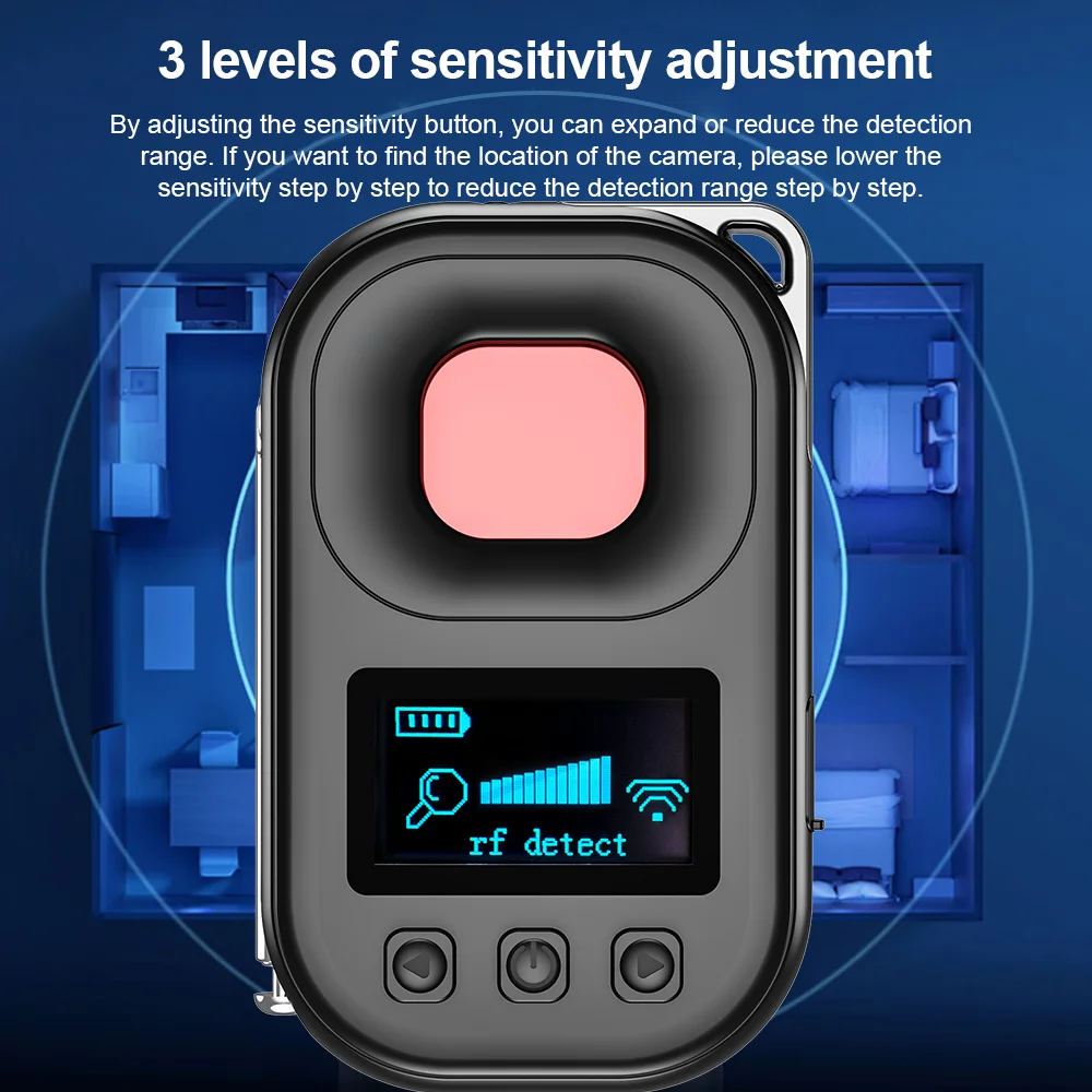Anti-candid Camera RF Detector Anti Thef Eavesdropping Monitor SIM Wireless WIFI Signal Inspect Finder Hotel Listening Detector