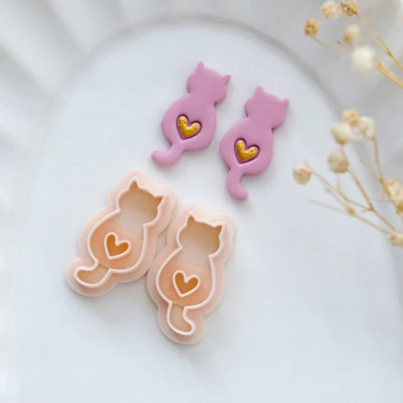 Polymer Clay Cutter Cat Polymer Clay Cutters Valentines Day Style Cutters Animal Shape Polymer Clay Earring Cutter Jewelry Making Tools