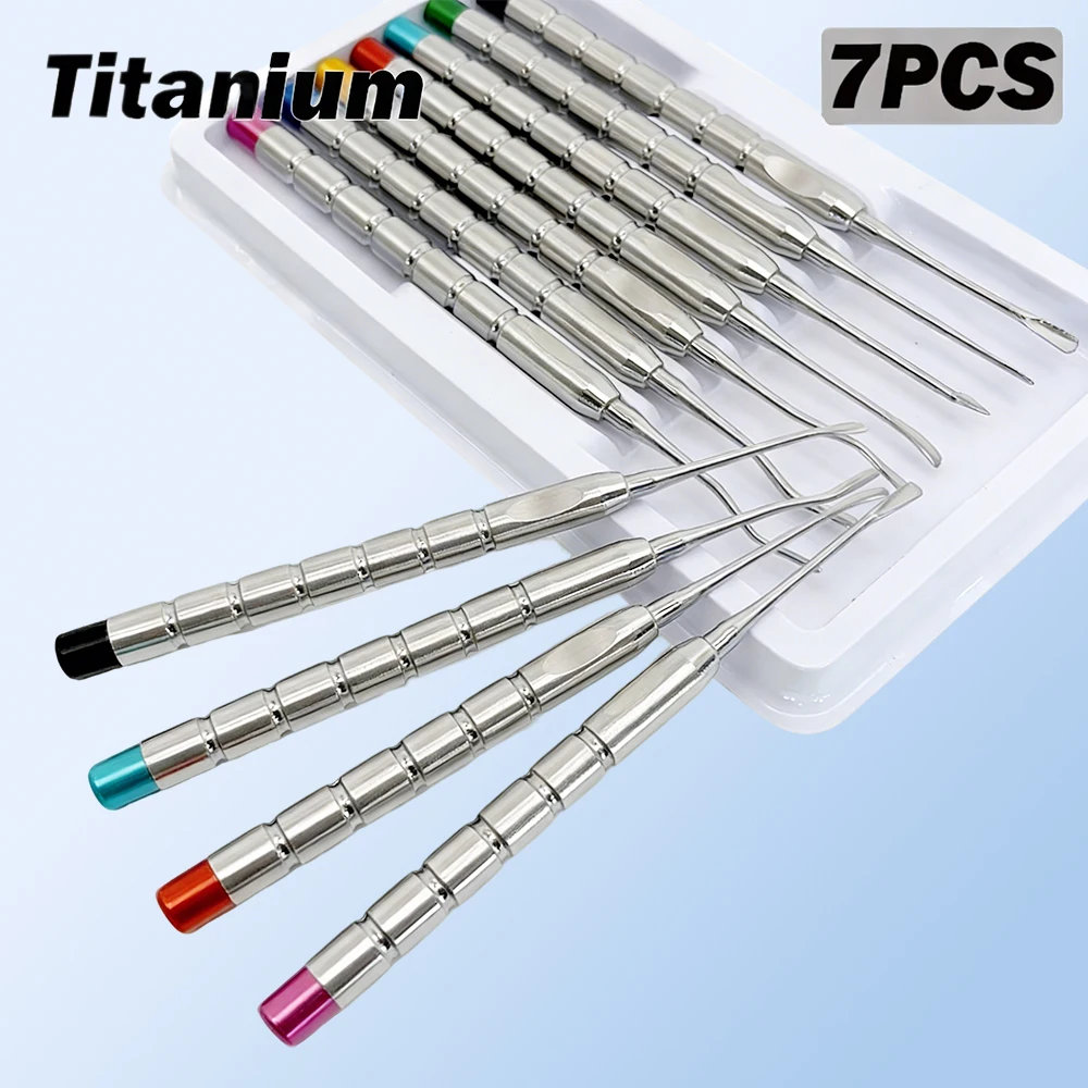 7-teiliges Dental-PDL-Elevatoren-Set, Luxations-Wurzelheber aus Titan, Minimal-Invasives Extraktionswerkzeug