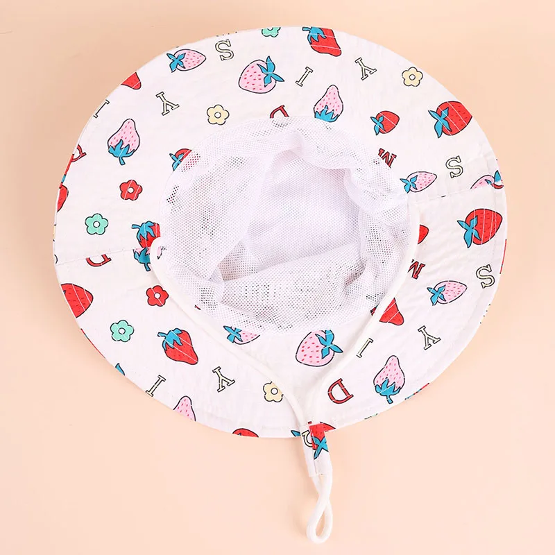 Children Bucket Hat for Girls Flower Baby Beach Mesh Hat Toddler Kids Wide Brim UV Protection Outdoor Panama Summer Sun Caps